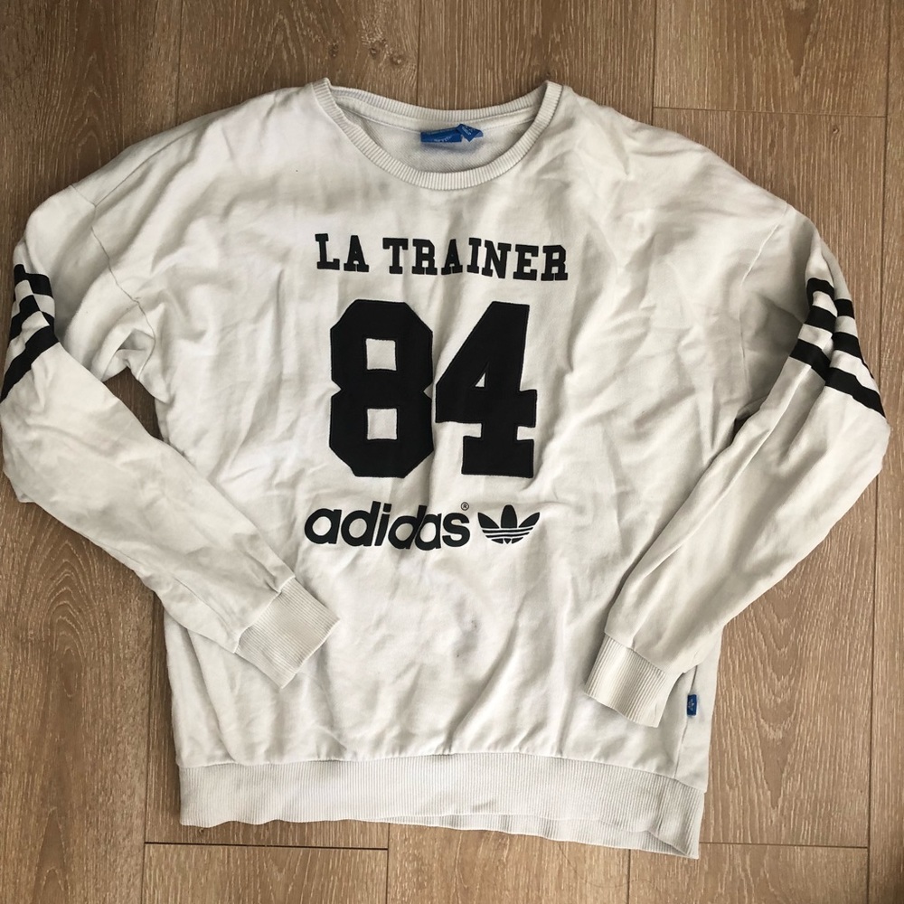 Adidas white crew neck sweater